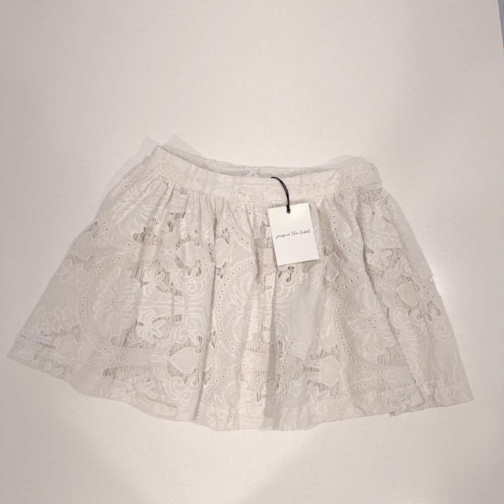 ANTHRO - JACQUIE THE LABEL// Cream Lace Mini Skirt NWT